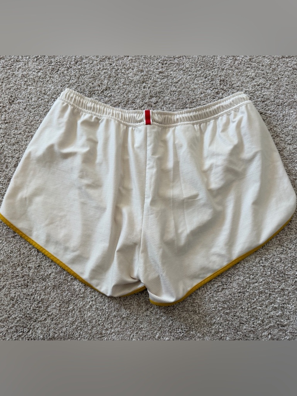 Tracksmith x J. Crew Van Cortlandt White/Gold Athletic Mesh Shorts - Picture 2 of 3